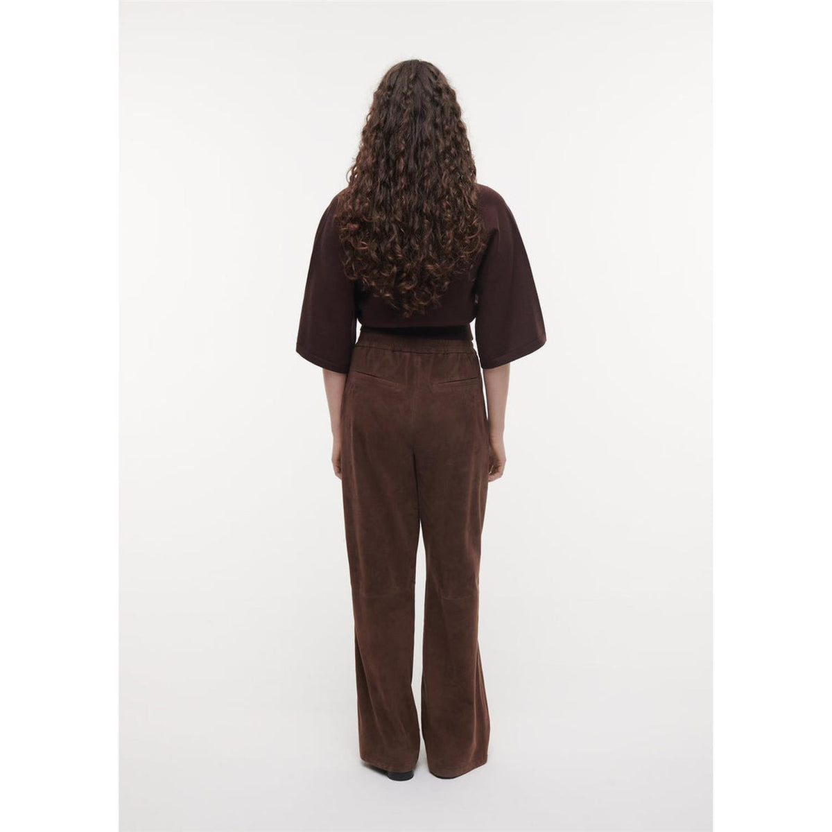 Davina Suede Leather Trouser Cacao Brown
