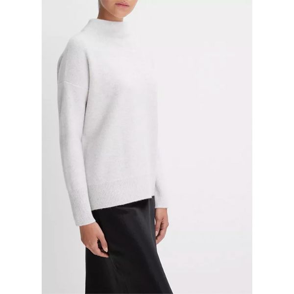 BOILED FUNNEL NK PULLOVER HEATHER PLATINUM