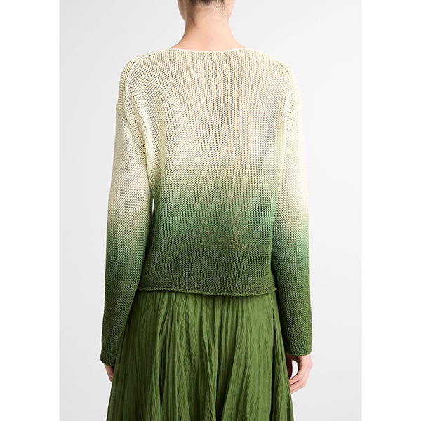 Dip Dye Cotton Pullover Sea Dew