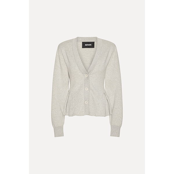 Peplum Knit Cardigan Pumice Stone