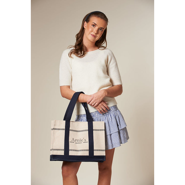 Riviera Market Bag Natural/Dk Navy