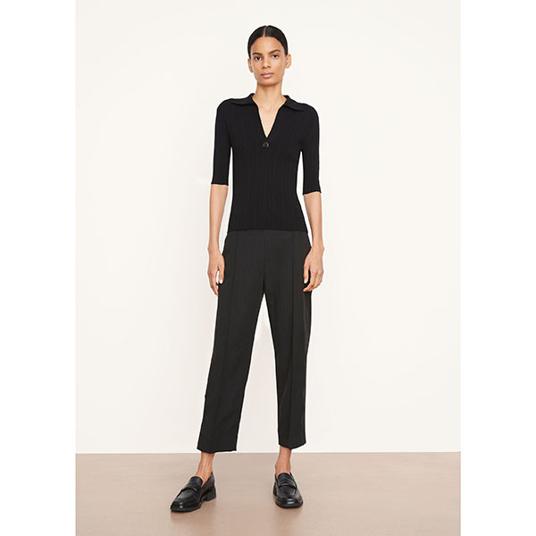 Vince Elbow Sleeve Polo Shirt Black OXHOLM Oxholm