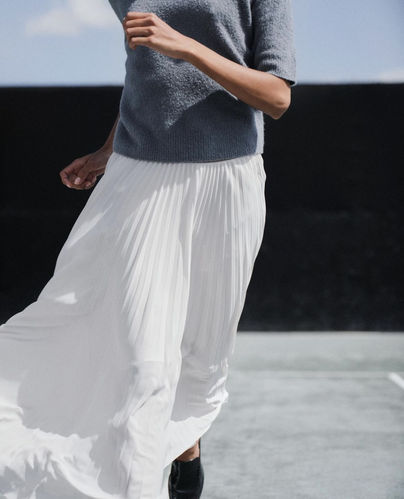 Vince Draped Pleated Skirt Salt Glass OXHOLM Oxholm